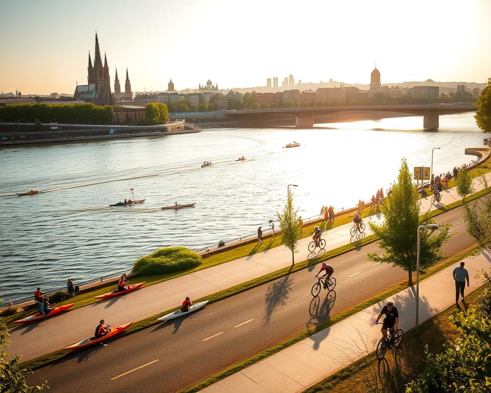 Outdoor-Sport am Rhein